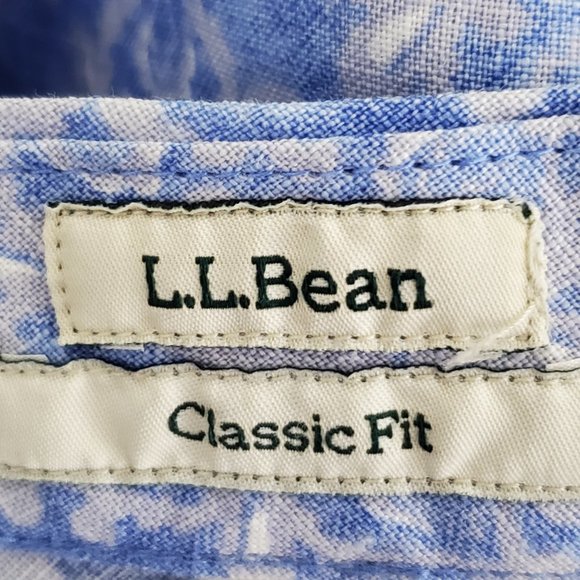 L.L. Bean Skirts Llbean Classic Fit Blue White Midi Aline 0 Linen